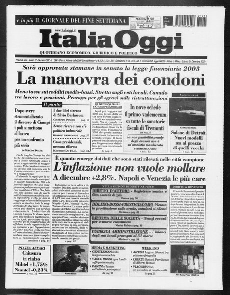 Italia oggi : quotidiano di economia finanza e politica